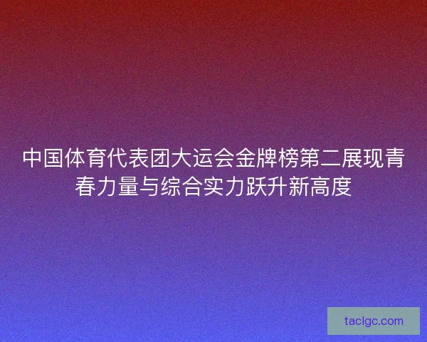中国体育代表团大运会金牌榜第二展现青春力量与综合实力跃升新高度